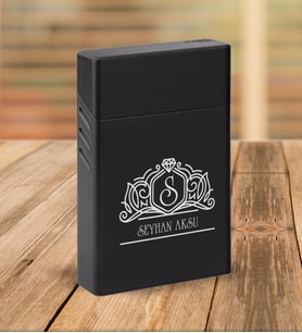 BK Gift Kişiye Özel Siyah Slim Boy Metal Sigara Kutusu-13