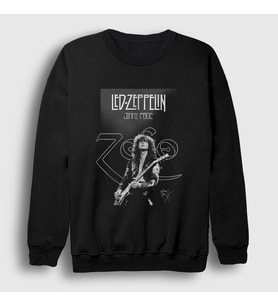 Presmono Unisex Siyah Jimmy Page Led Zeppelin Sweatshirt 431021tt