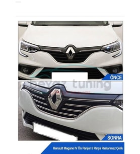 Renault Megane 4 Ön Panjur Krom Nikelajı  2016-2019 Arası