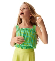 NK Kids Kız Çocuk Lastik Detaylı Desenli Askılı Crop 34515 Yeşil