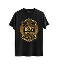 Vintage Gold Awesome Series July 1977 Siyah Tshirt
