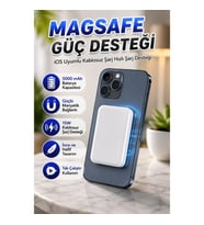 MagSafe 5000 mAh Kablosuz Şarj Destekli Taşınabilir Batarya iOS Uyumlu Hızlı Şarj Powerbank