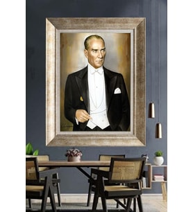 Gümüş Çerçeveli Atatürk Tablo za409