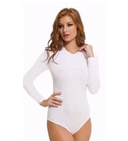 KOTA 6183 BAYAN UZUN KOLLU ÇITÇITLI BODY 10 ADET (Beyaz)