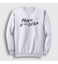 Presmono Unisex Beyaz Brush Panic! at the Disco Sweatshirt 72247tt (Beyaz)