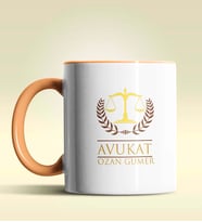 Kişiye Özel Avukat 5 Tasarımlı Turuncu Kupa Bardak (Turuncu)