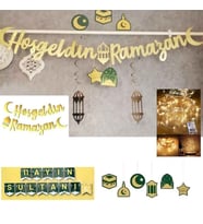  Ramazan Süsleri 6'lı tavan sarkıt süs, hoşgeldin ramazan, led ve 11 ayın Sultanı-