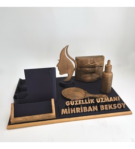 Kişiye Özel Güzellik Uzmanı Masa İsimliği Kartvizitlik - Güzellik Merkezi Açılış & Tebrik Hediyesi