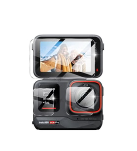 Insta360 Ace Pro/Ace Pro 2 Aksiyon Kamera Uyumlu Ekran koruyucu Nano Jelatin Seti (Şeffaf)