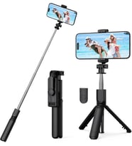 Çubuğu Tripod – 3'ü 1 Arada Bluetooth Uzaktan Kumandalı Telefon Tutucu, 360° Döner Başlık, iOS & Android Uyumlu, Vlog YouTube TikTok Video Çekimi için Hafif Tripod Infomax