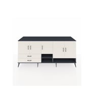 Kronos Konsol 6 Raflı 2 Çekmeceli 5 Kapaklı 220x59x99 Antrasit-Aytaşı/Aytaşı