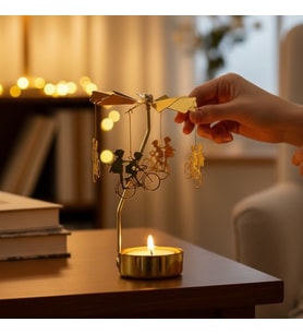 Bisikletli Sevgililer Temalı Tealight Mumluk – Dekoratif Masa Üstü Aksesuar