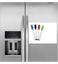 Magnet Magnetli Kalemli Buzdolabı Notluk 35X50 Cm, Manyetik Not Panosu, Yazı Tahtası, Planlayıcı 4 Kalem