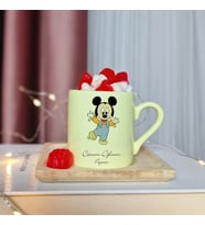 Mickey Mouse Tasarımlı Kişiye Özel Sarı Türk Kahvesi Fincanı