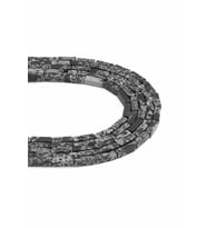 Karlı Obsidyen Doğal Taş Parlak Siyah Dikdörtgen Kesim 4x13mm Dizi [AA]