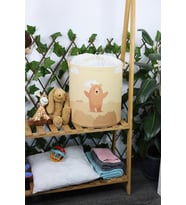 Küçük Ayı Baskılı Fileli Oyuncak Çamaşı Kirli Düzenleyici Sepet 37 x 40 (Standart)