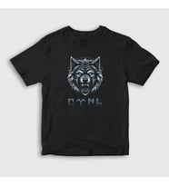 Presmono Unisex Çocuk Siyah Göktürk Türk Yazılı Kurt Bozkurt T-Shirt 475089tt