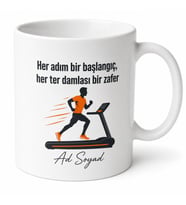 Koşu Bandı Ter Atanlara Maraton Başlangıcı Hediye Kupa Bardak Spor Temalı