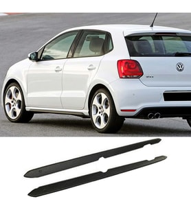 Vw Polo Mk5 GTI Yan Marşpiyel Seti Mat Siyah Plastik 2 Adet 2009-2017