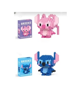 Stitch ve Angel 3D Yapboz 2'li Seti 175 Parça Renkli Hediyelik Eğlenceli Oyun