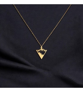 Kişiye Özel Tasarım Dağ Manzaralı Doğa Kolye 925K Gümüş (Gold)