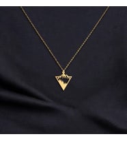 Kişiye Özel Tasarım Dağ Manzaralı Doğa Kolye 925K Gümüş (Gold)