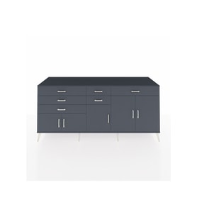 Kronos Konsol 3 Raflı 6 Çekmeceli 5 Kapaklı 220x59x99 Antrasit-Antrasit/Antrasit