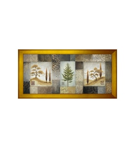 Manzara Temalı Kanvas Tablo 80 x 110 cm Gold Çerçeve