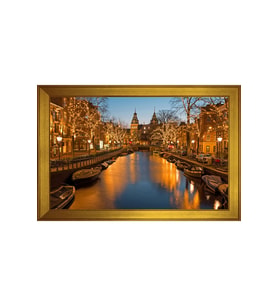 Manzara Temalı Kanvas Tablo 50 x 70 cm Gold Çerçeve