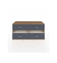 Kronos Konsol 2 Raflı 4 Çekmeceli  176x59x99 Çam-Aytaşı/Antrasit