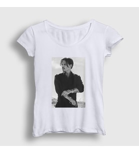 Presmono Kadın Beyaz Cool Johnny Depp T-Shirt 320273tt