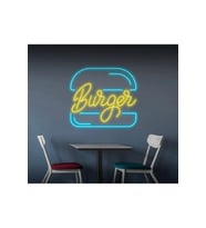 Burger Yazılı ve Şekilli Neon Tabela