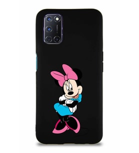 Oppo A72 Soft Premier Kapak Minnie Mouse-D Tasarımlı Silikon Kılıf - Siyah (Şeffaf)