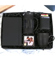 Kişiye Özel Hediye Seti Defter & Kupa Bardak Siyah French Press Çerçeve Ve Erkek Cüzdan (Siyah)