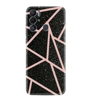 Tecno Pova Neo Kılıf Resimli Desenli Baskılı Silikon Pembe Şeritli Mermer 1312