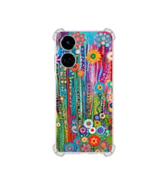 PrintiFy Tecno Camon 19 Pro ile Uyumlu Düşlerin Dansı Serisi Folklorik Bahçe Tasarımlı Uv Baskılı Köşe Korumalı Antişok Kılıf