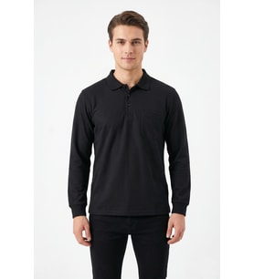 Erkek Mevsimlik Polo Yaka Cepli Sweatshirt BGL-ST05366