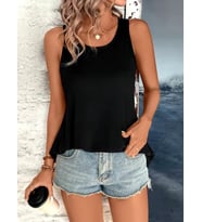 Kadın Askılı Yuvarlak Yakalı Arkası şerit Detaylı Viskon Bluz