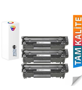 Plusprint Hp Laserjet 1018 Yazıcı Uyumlu 12A Muadil Toner 3'lü Paket (Siyah)