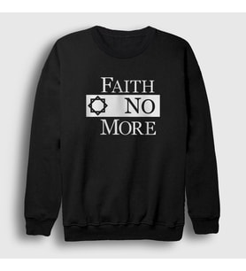 Presmono Unisex Beyaz Logo Rock Faith No More Sweatshirt 528341tt (Siyah)