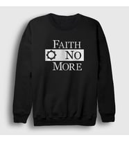 Presmono Unisex Beyaz Logo Rock Faith No More Sweatshirt 528341tt (Siyah)