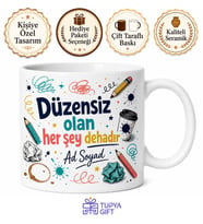 İsme Özel Düzensiz Deha Yazılı Komik Kupa Bardak Esprili Hediye