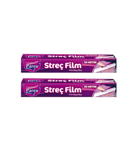 Kesme Bıçaklı 50m Streç Film İkili Paket