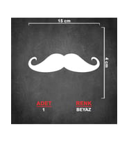 Bıyık Araba Oto Sticker 15 CM 2 Adet Beyaz Renk