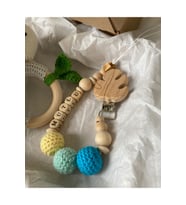 Amigurumi Sevimli Tırtıl Diş Kaşıyıcı Çıngırak Isme Özel Emzik Seti, Organik Unisex Bebek Hediyelik