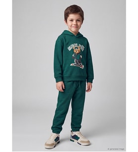 LCW Kids Yeşil Baskılı Erkek Çocuk Eşofman Takım