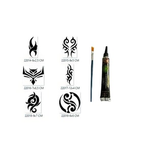 Tribal Tasarımlar Hint Kınalı Geçici Dövme Yapma Seti