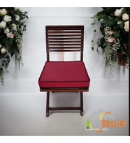 40x40 Desensiz Su ve Leke İtici Duck Kumaş Fermuarlı Bağcıklı Biyeli Sandalye Minderi 5 cm (Bordo)