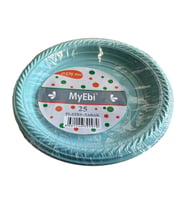 Kullan At Renkli Turkuaz Parti Davet Plastik Tabak - 17 Cm. - 25 Adetlik Paket