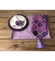 SOFRA SUNUM SETİ MOR MOROCCAN DESEN (Krem)